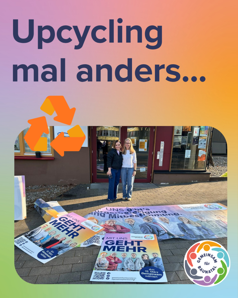 GEMEINSAM für BAUNATAL - Nachhaltiges Upcycling: Unsere Wahlplakate werden zu Kunstwerken von Nino Bal  