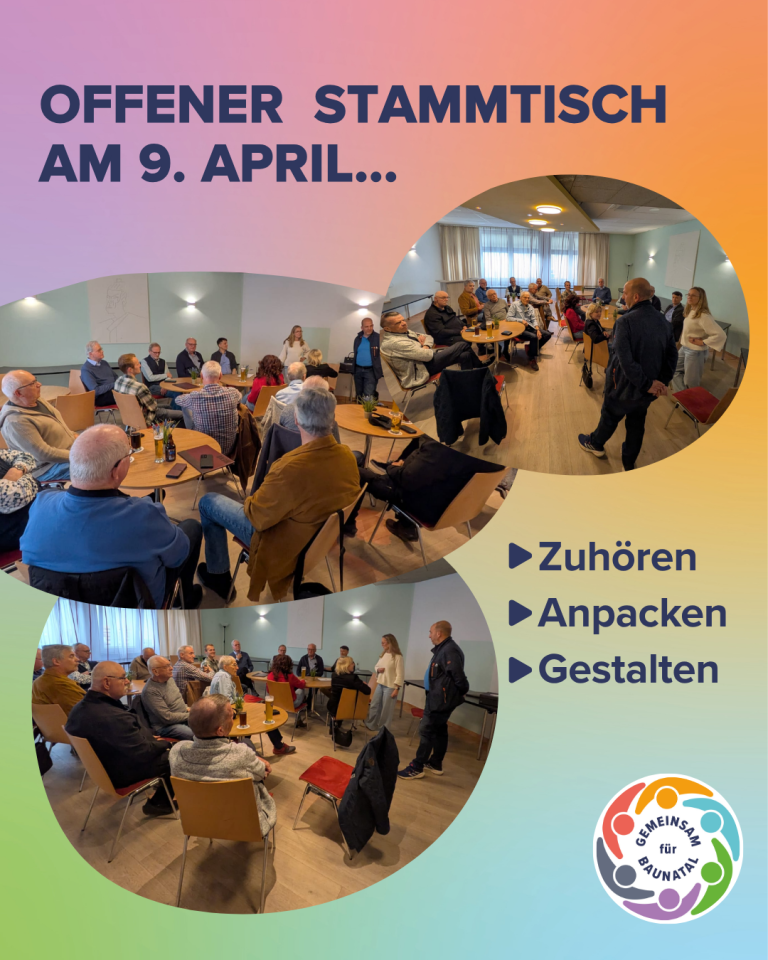 GEMEINSAM für BAUNATAL - Offener Stammtisch am 09. April