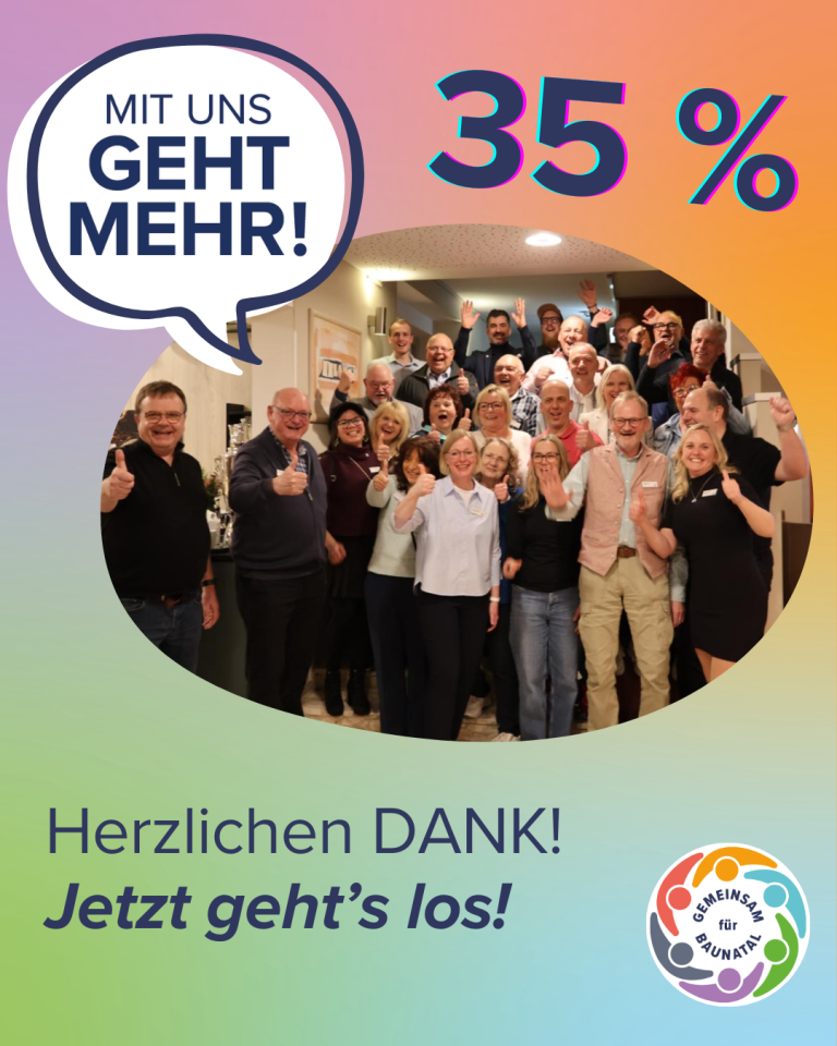 GEMEINSAM für BAUNATAL - Danke für Ihr Vertrauen bei der Kommunalwahl in Baunatal 1