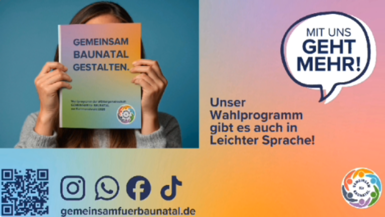 Mit uns geht mehr! - GEMEINSAM für BAUNATAL - Wahlprogramm