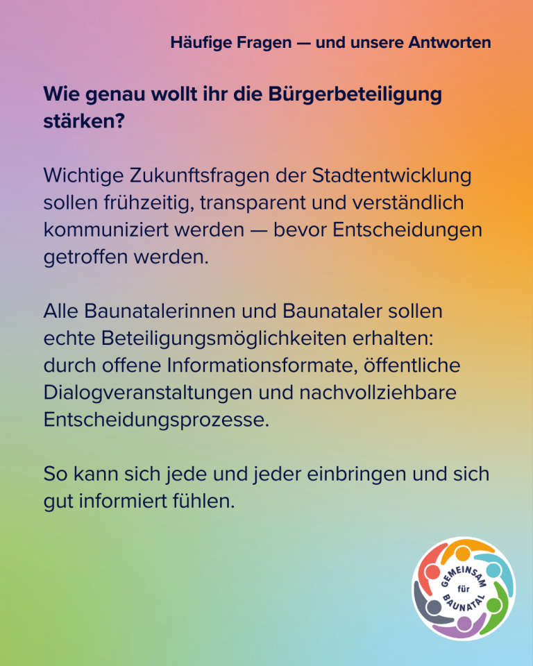 GEMEINSAM für BAUNATAL - Dialogstände - Fragen & Antworten Teil 2 - 4
