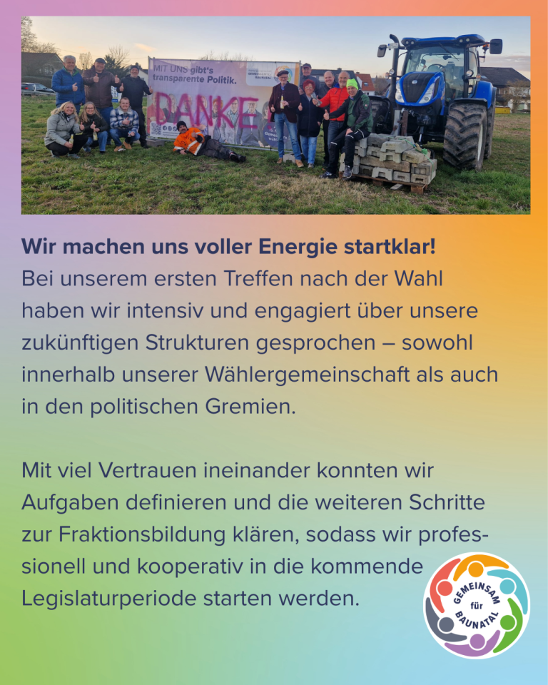 GEMEINSAM für BAUNATAL -  Starker Start in die neue Wahlperiode in Baunatal 2