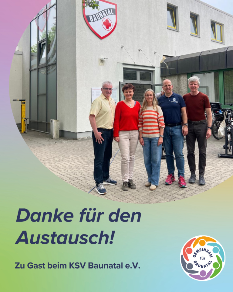 GEMEINSAM für BAUNATAL - Austausch mit der Vereinsführung des KSV Baunatal am 04. Mai 2026 GEMEINSAM für BAUNATAL - Austausch mit der Vereinsführung des KSV Baunatal am 04. Mai 2026