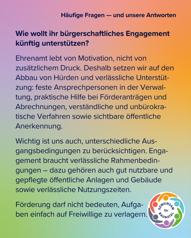 GEMEINSAM für BAUNATAL - Dialogstände - Fragen & Antworten Teil 3 - 4