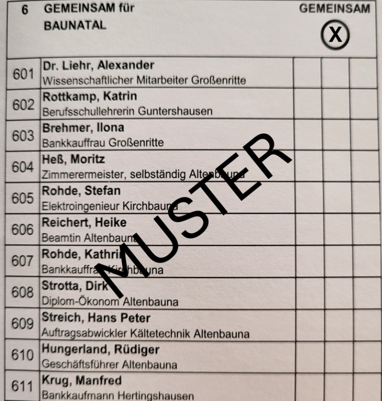 So wählen sie Liste 6 GEMEINSAM für BAUNATAL - 3